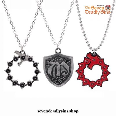 2021 The Seven Deadly Sins Dragon Shield Pendant Necklace