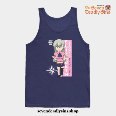 Chibi Elizabeth Liones Tank Top Navy Blue / S