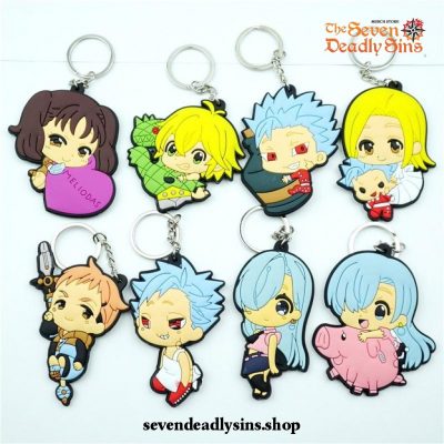 Chibi The Seven Deadly Sins Characters Silicone Keychain