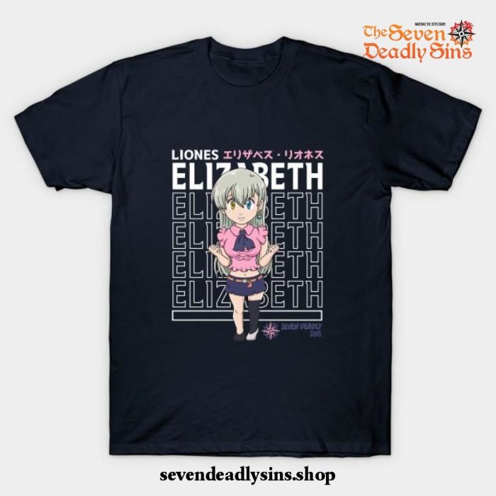 Cute Chibi Elizabeth Liones T-Shirt Navy Blue / S