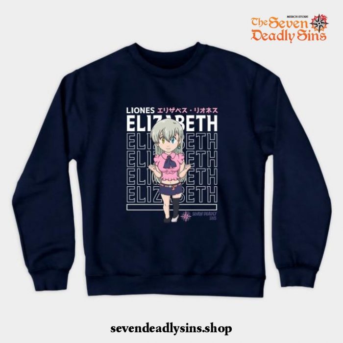 Goddess Elizabeth Liones Crewneck Sweatshirt Navy Blue / S