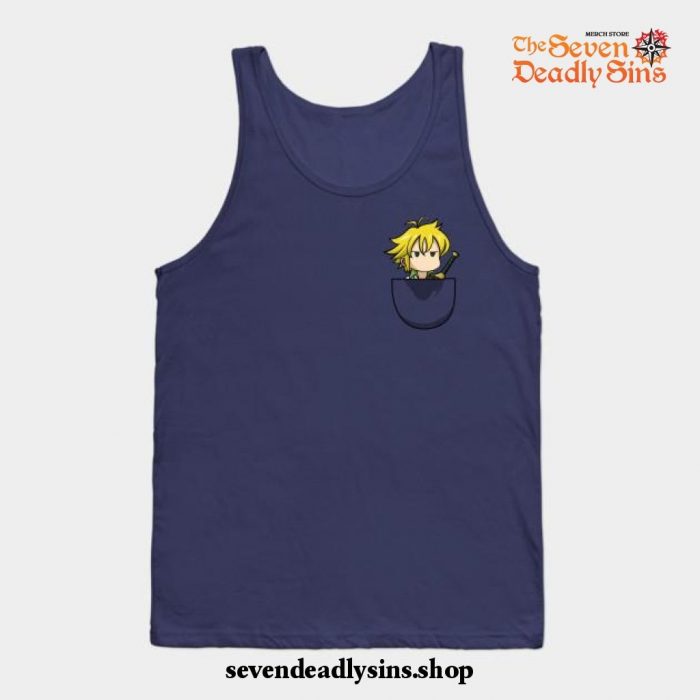 Meliodas Chibi Cute Tank Top Navy Blue / S