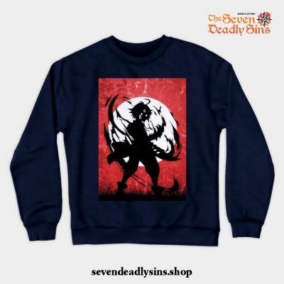 Meliodas Rage Crewneck Sweatshirt Navy Blue / S