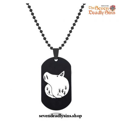 New Black White The Seven Deadly Sins Emblems Pendant Necklace Boar