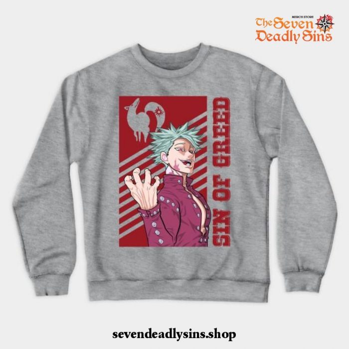 The Seven Deadly Sins-Ban Crewneck Sweatshirt Gray / S