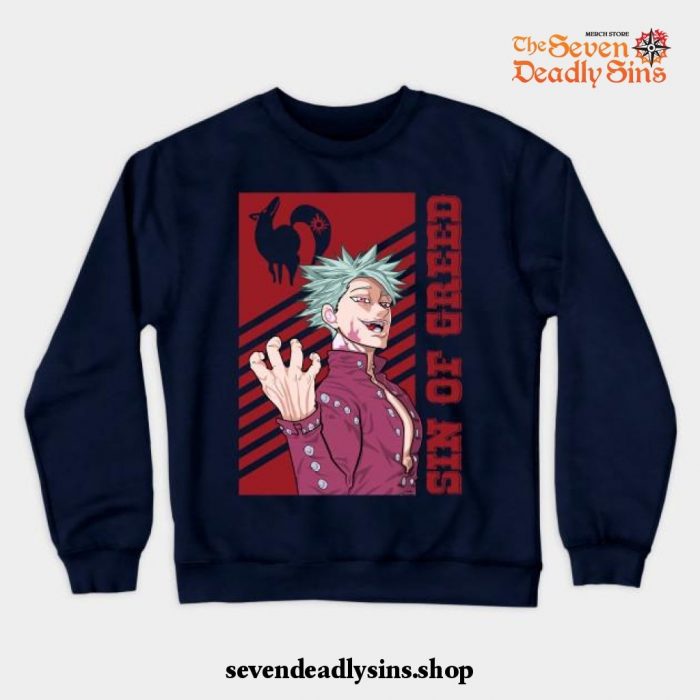 The Seven Deadly Sins-Ban Crewneck Sweatshirt Navy Blue / S