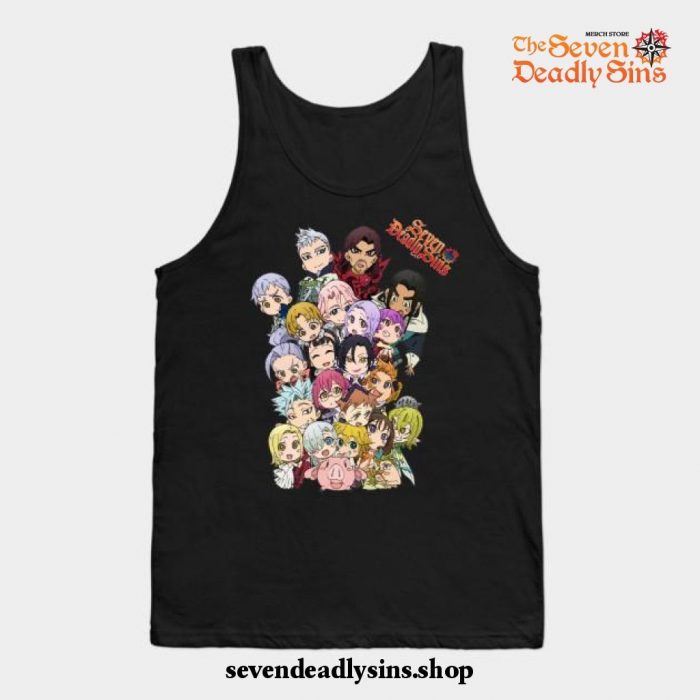 The Seven Deadly Sins Group Chibi Tank Top Black / S