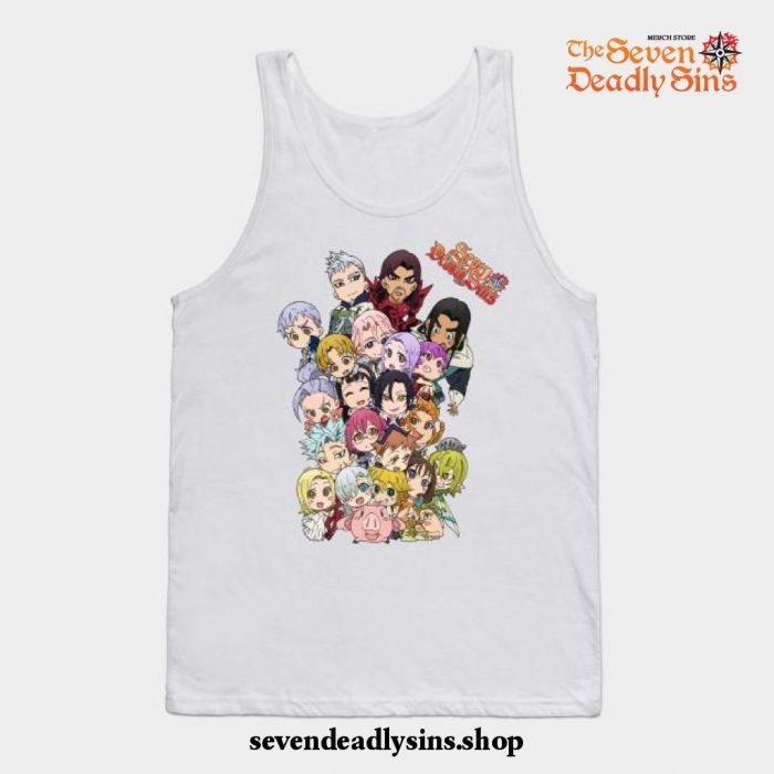 The Seven Deadly Sins Group Chibi Tank Top White / S