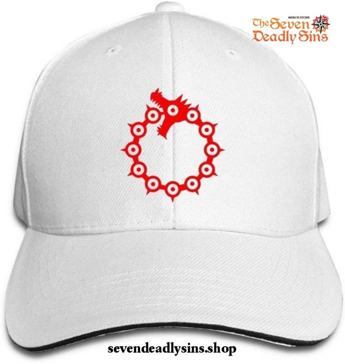 The Seven Deadly Sins Hat - Dragon Sin Hip Hop Baseball Caps White