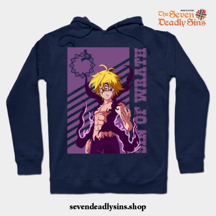 The Seven Deadly Sins- Meliodas Hoodie Navy Blue / S