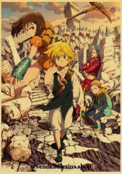 The Seven Deadly Sins Meliodas Vintage Kraft Paper Poster