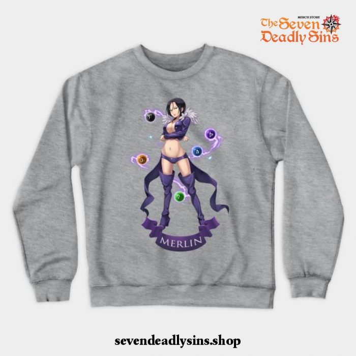 The Seven Deadly Sins Merlin Crewneck Sweatshirt Gray / S