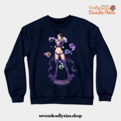 The Seven Deadly Sins Merlin Crewneck Sweatshirt Navy Blue / S