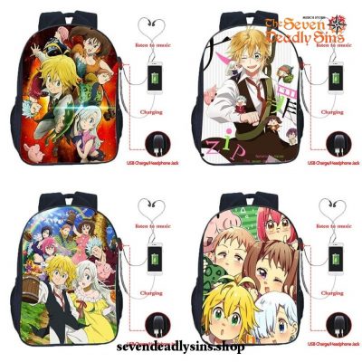 The Seven Deadly Sins Nanatsu No Taizai Usb Charge Backpack