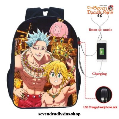 The Seven Deadly Sins Nanatsu No Taizai Usb Charge Backpack Type 2