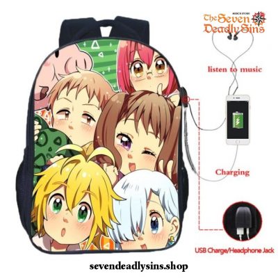 The Seven Deadly Sins Nanatsu No Taizai Usb Charge Backpack Type 4