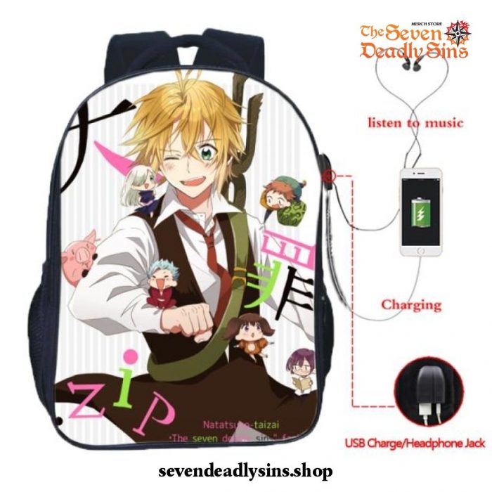 The Seven Deadly Sins Nanatsu No Taizai Usb Charge Backpack Type 5