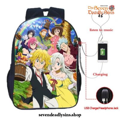 The Seven Deadly Sins Nanatsu No Taizai Usb Charge Backpack Type 6